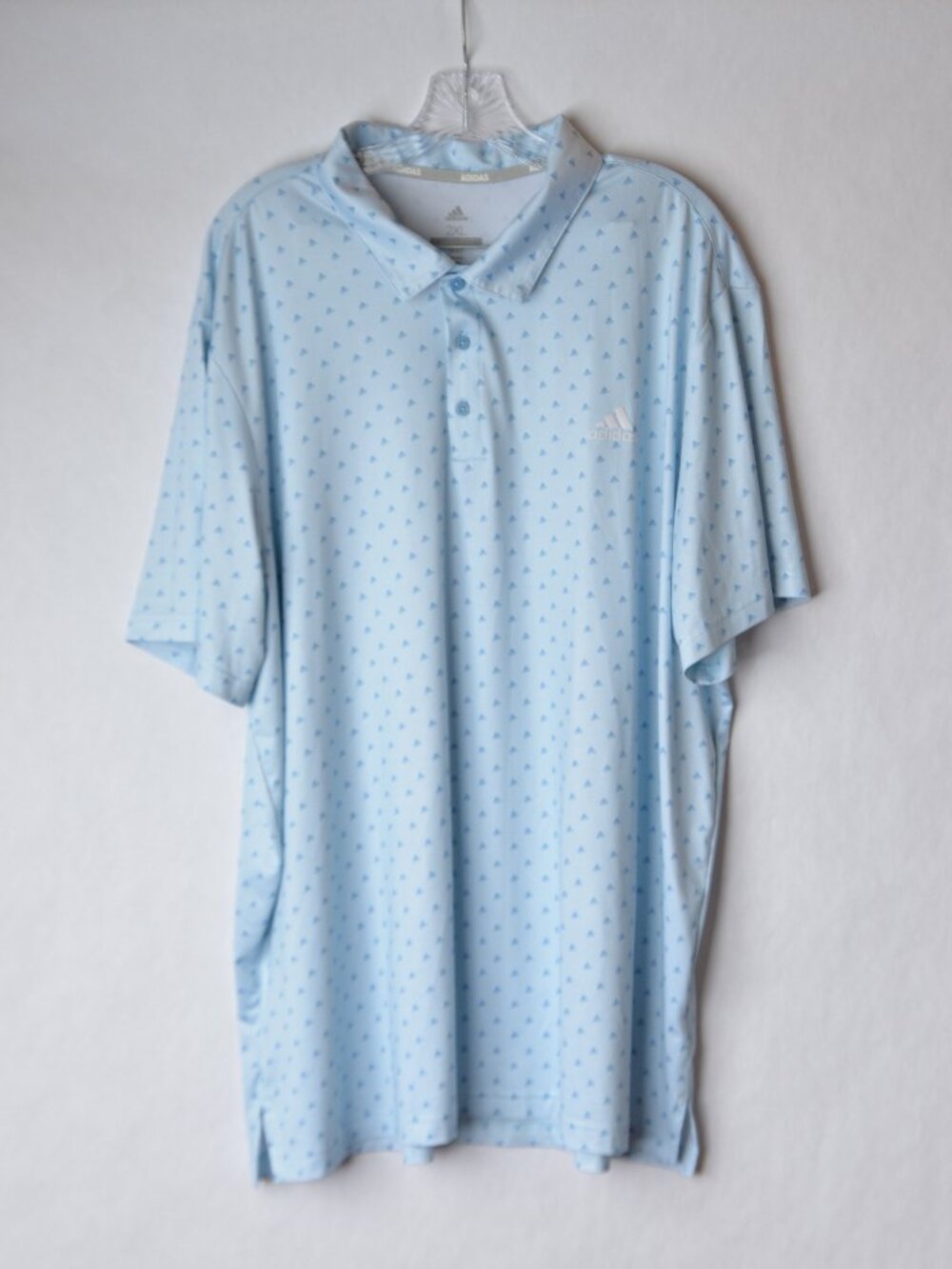 Adidas Shirt Mens XXL 2XL Golf Ultimate 365 Blue Polo Performance AOP Logo Print